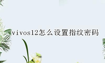 vivos12指纹解锁在哪 vivos12怎么设置指纹密码