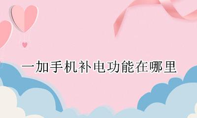 一加手机在哪换电池 一加手机补电功能在哪里