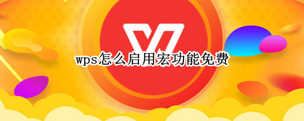 wps怎么启用宏功能免费