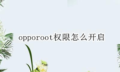 opporoot权限怎么开启 oppor7root权限怎么开启