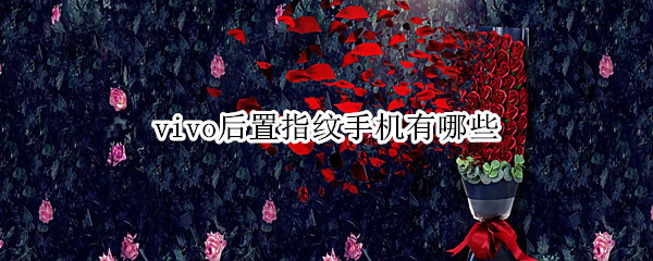 vivo后置指纹手机有哪些