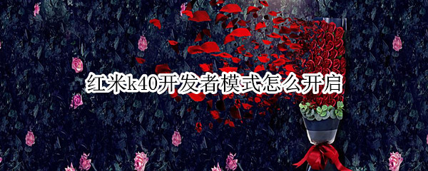红米k40开发者模式怎么开启