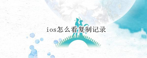 ios怎么看复制记录