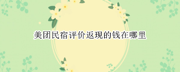 美团民宿评价返现的钱在哪里