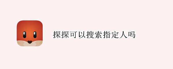 探探可以搜索指定人吗