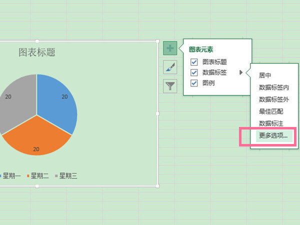 饼图怎么显示数据和百分比