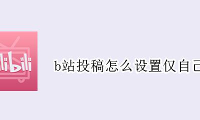 b站投稿怎么设置仅自己可见 b站投稿能不能设为仅自己可见