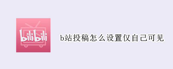 b站投稿怎么设置仅自己可见