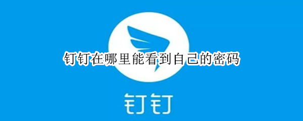 钉钉在哪里能看到自己的密码