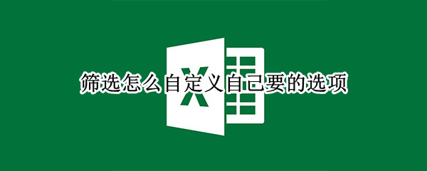 筛选怎么自定义自己要的选项