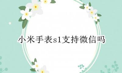 小米手表s1支持微信吗 小米手表标准版能用微信吗