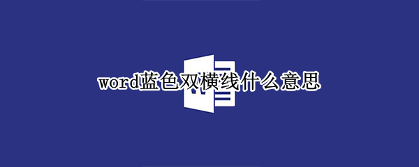 word蓝色双横线什么意思