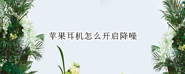 苹果耳机怎么开启降噪