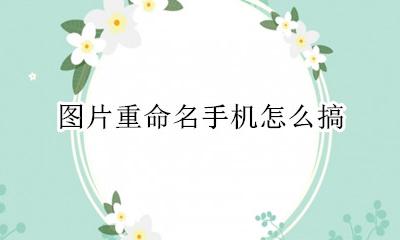 图片重命名手机怎么搞 手机上怎么重命名图片