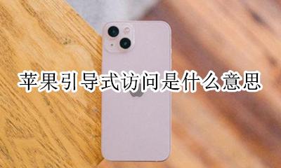苹果引导式访问是干嘛的 苹果引导式访问是什么意思