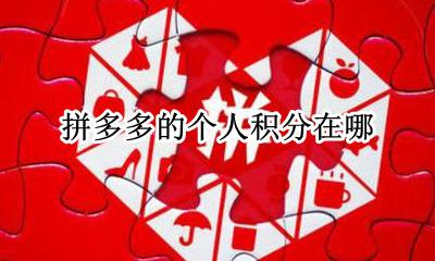 拼多多的个人积分在哪 拼多多的个人设置在哪里
