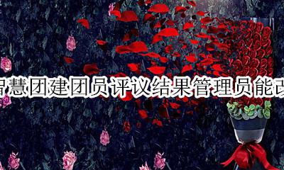 智慧团建教育评议在哪 智慧团建团员评议结果管理员能改吗
