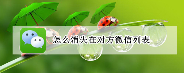 怎么消失在对方微信列表