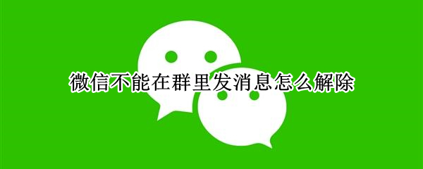 微信不能在群里发消息怎么解除