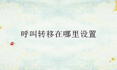 呼叫转移在哪里设置 华为手机呼叫转移在哪里设置