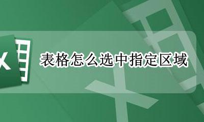 表格怎么选中指定区域 电子表格如何选中指定区域