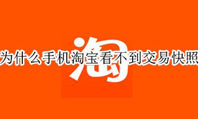 手机淘宝看不了交易快照 为什么手机淘宝看不到交易快照