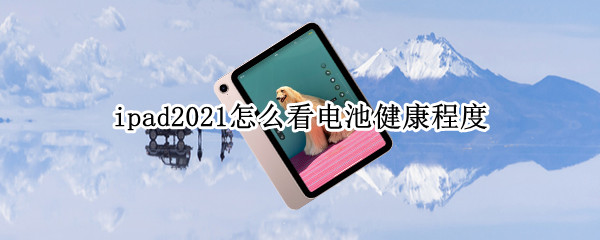 ipad2021怎么看电池健康程度