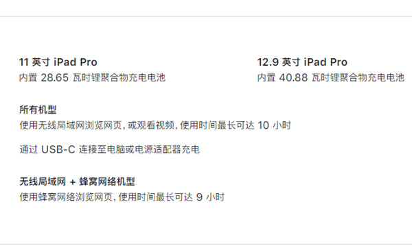ipadpro电池容量多少毫安