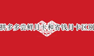 拼多多尝鲜月卡和省钱月卡区别 拼多多尝鲜月卡和省钱月卡一样吗