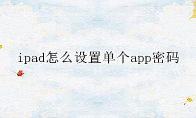 ipad怎么给app设置密码 ipad怎么设置单个app密码