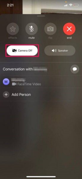 facetime怎么关闭自己的摄像头