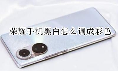 荣耀手机黑白怎么调成彩色 荣耀黑白模式怎么调成彩色