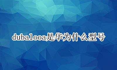 dubalooa是华为什么型号 dub-al00a是华为什么型号