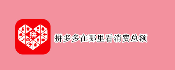 拼多多在哪里看消费总额