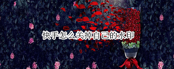 快手怎么关掉自己的水印