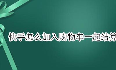 快手怎么加入购物车一起结算 快手的购物车在哪想一起付款