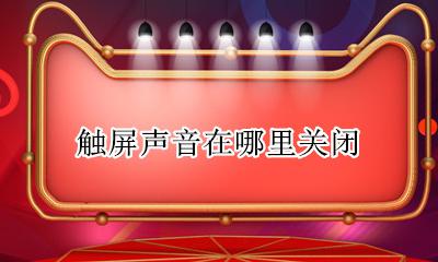 触屏怎么关闭 触屏声音在哪里关闭