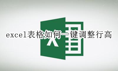excel表格行高自动调整 excel表格如何一键调整行高