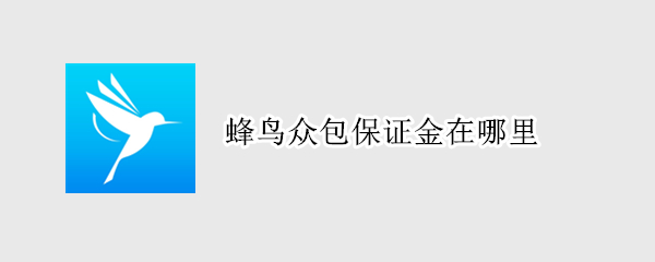 蜂鸟众包保证金在哪里