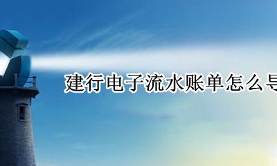 建行电子流水账单怎么导出来 建设银行app电子流水账单怎么打