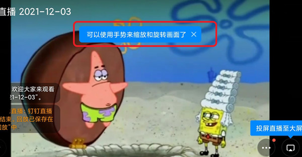 钉钉怎么放大老师的屏幕
