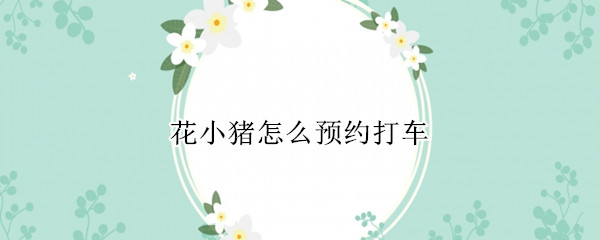 花小猪怎么预约打车