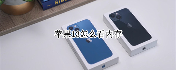 苹果13怎么看内存