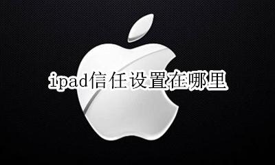 ipad信任怎么设置 ipad信任设置在哪里