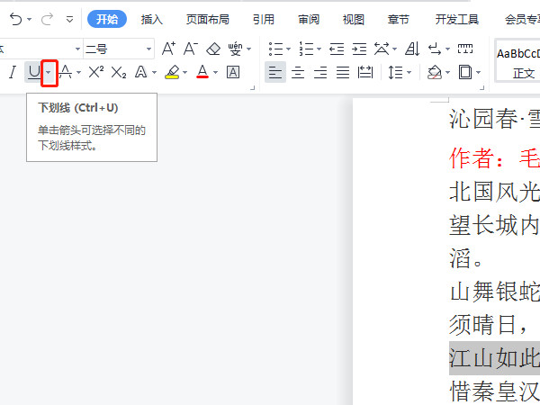 word给文字添加双实线