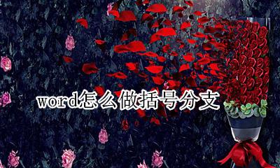word怎么做括号分支 word文档里怎么做分支
