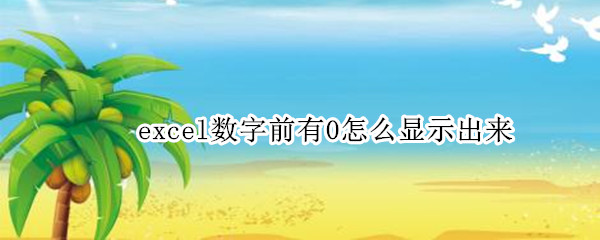 excel数字前有0怎么显示出来