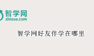 智学网好友伴学在哪里 智学网好友伴学没有了
