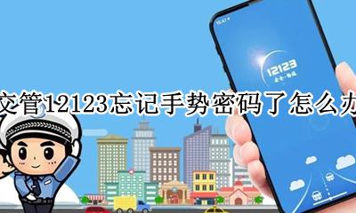 交管12123忘记手势密码了怎么办 怎么解锁
