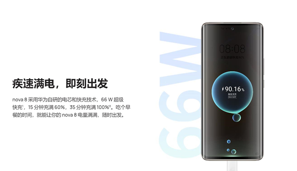 华为nova8充电器多少瓦